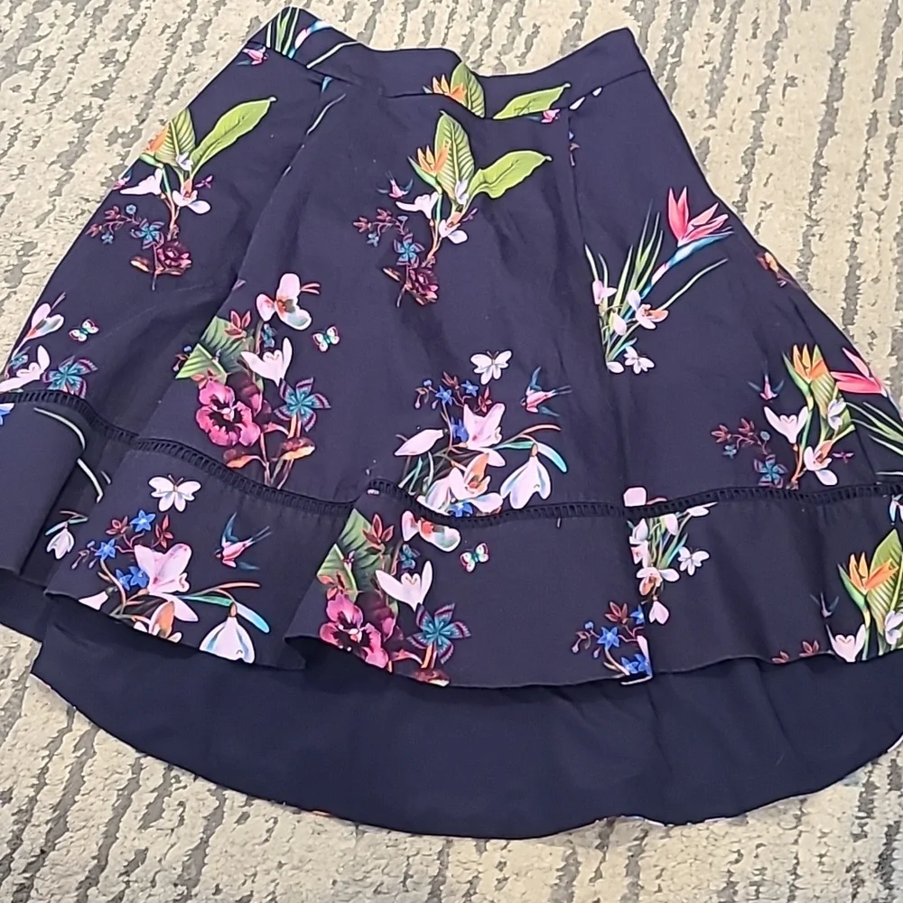 Ted Baker London navy plio tropical oasis skirt - Picture 7 of 9